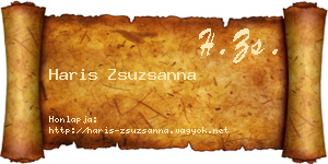 Haris Zsuzsanna névjegykártya